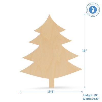 Woodpeckers Crafts, DIY Unfinished Wood 18" Christmas Tree Cutout, Pack of 3 Image 2