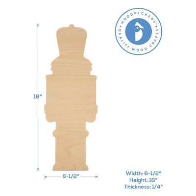 Woodpeckers Crafts, DIY Unfinished Wood 18" Nutcracker Cutout Pack of 3 Image 2