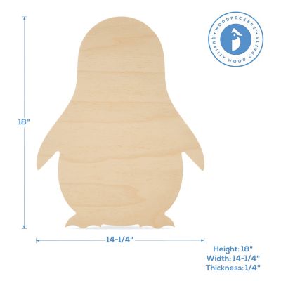 Woodpeckers Crafts, DIY Unfinished Wood 18" Penguin Cutout Pack of 12 Image 2