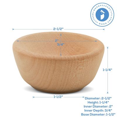 Woodpeckers Crafts, DIY Unfinished Wood 2-1/2" Bowl, Pack of 25 Image 2