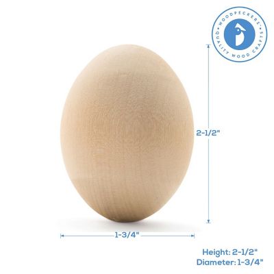 Woodpeckers Crafts, DIY Unfinished Wood 2-1/2" Egg, Pack of 24 Image 2