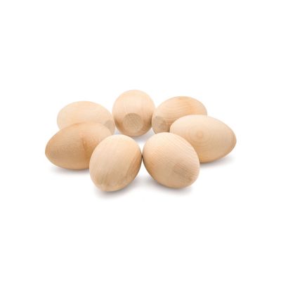 Woodpeckers Crafts, DIY Unfinished Wood 2-1/2" Flat Bottom Egg, Pack of 50 Image 1