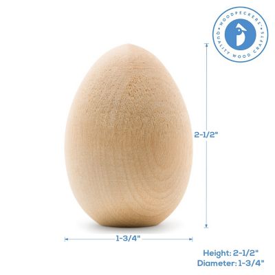 Woodpeckers Crafts, DIY Unfinished Wood 2-1/2" Flat Bottom Egg, Pack of 50 Image 3