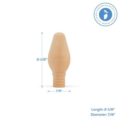 Woodpeckers Crafts, DIY Unfinished Wood 2-1/8" Christmas Light Bulb, Pack of 25 Image 3