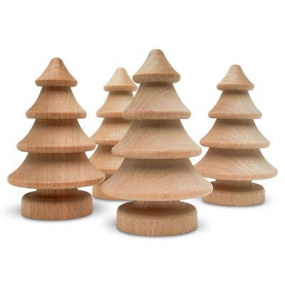Woodpeckers Crafts, DIY Unfinished Wood 2-3/4" Pine Tree, Pack of 25 Image 1