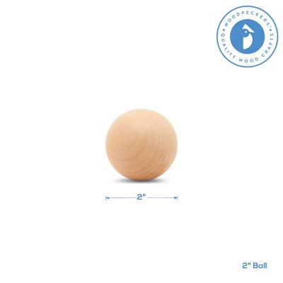 Woodpeckers Crafts, DIY Unfinished Wood 2" Ball, Pack of 25 Image 2