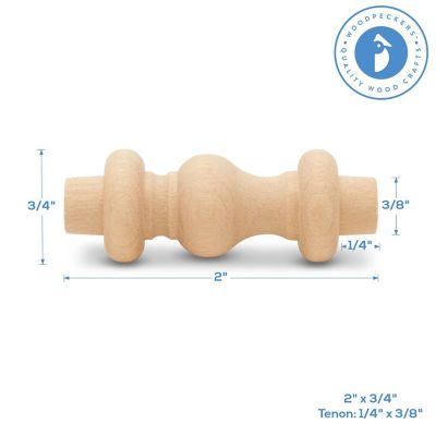 Woodpeckers Crafts, DIY Unfinished Wood 2" Birch Spindle, Pack of 50 Image 3