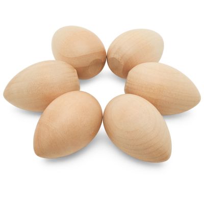 Woodpeckers Crafts, DIY Unfinished Wood 2" Flat Bottom Egg, Pack of 30 Image 1