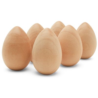 Woodpeckers Crafts, DIY Unfinished Wood 2" Flat Bottom Egg, Pack of 50 Image 1