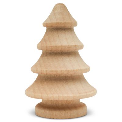 Woodpeckers Crafts, DIY Unfinished Wood 2" Pine Tree, Pack of 25 Image 1