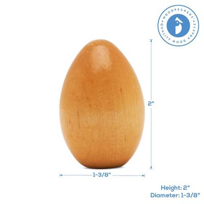 Woodpeckers Crafts, DIY Unfinished Wood 2" Varnished Egg, Pack of 100 Image 2