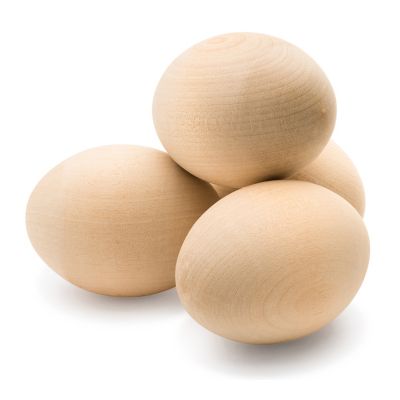 Woodpeckers Crafts, DIY Unfinished Wood 3-1/4" Flat Bottom Egg, Pack of 10 Image 1