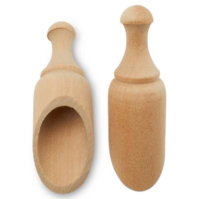 Woodpeckers Crafts, DIY Unfinished Wood 3-3/4" Scoopers, Pack of 10 Image 1