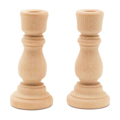Woodpeckers Crafts, DIY Unfinished Wood 3" Candlestick, Pack of 25 Image 1