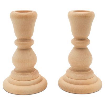 Woodpeckers Crafts, DIY Unfinished Wood 4" Candlestick, Pack of 25 Image 1