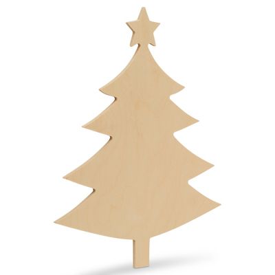 Woodpeckers Crafts, DIY Unfinished Wood 6" Christmas Tree with Star Cutout, Pack of 12 Image 1