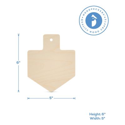Woodpeckers Crafts, DIY Unfinished Wood 6" Dreidel Ornament Cutout Pack of 12 Image 2