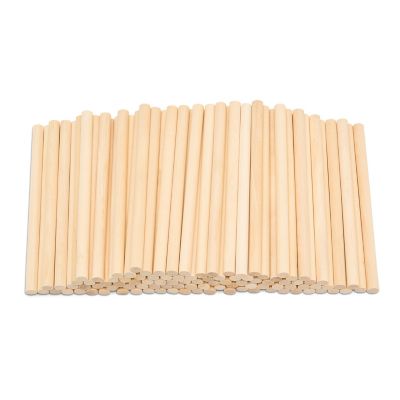 Woodpeckers Crafts, DIY Unfinished Wood 6" x 3/8" Dowel Rods, Pack of 100 Image 1