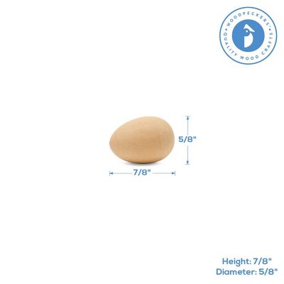 Woodpeckers Crafts, DIY Unfinished Wood 7/8" Egg, Pack of 100 Image 2