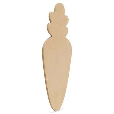 Woodpeckers Crafts, DIY Unfinished Wood 8" Carrot Cutout Pack of 6 Image 1