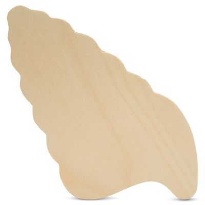 Woodpeckers Crafts, DIY Unfinished Wood 8" Conch Shell Cutouts, Pack of 5 Image 1