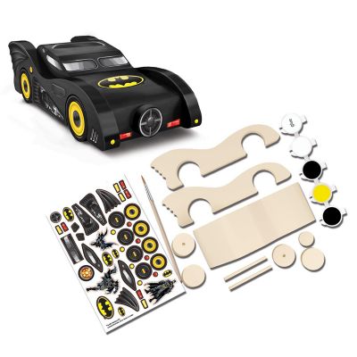 Works of Ahhh... Batman - Mini Batmobile Wood Craft Kit for Kids Image 2