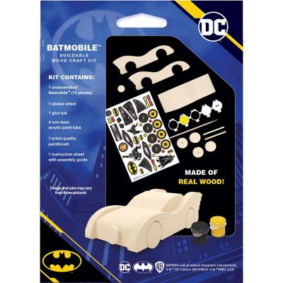 Works of Ahhh... Batman - Mini Batmobile Wood Craft Kit for Kids Image 3
