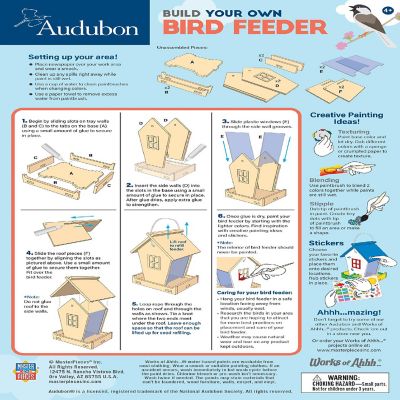 Works of Ahhh Craft Set - Audubon Bird Feeder Buildable Wood Paint Kit Image 3