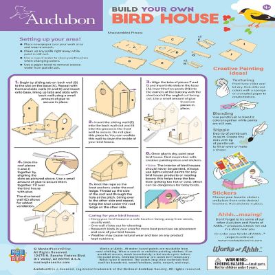 Works of Ahhh Craft Set - Audubon Bird House Buildable Wood Paint Kit Image 3
