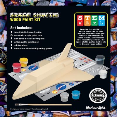 Works of Ahhh Craft Set - NASA Space Shuttle Wood Paint Kit for Kids Image 2
