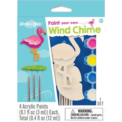 Works of Ahhh Mini Craft Sets - Flamingo Wind Chime Build & Paint Set Image 1