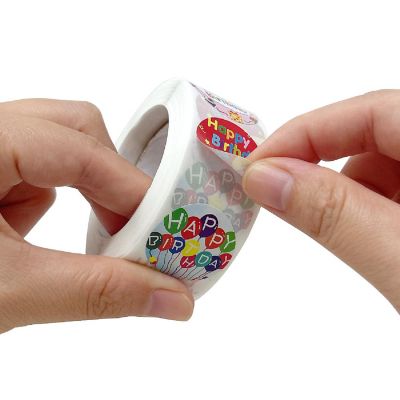Wrapables 1 Inch Party Favor Birthday Stickers (1000pcs), Happy Birthday Image 2