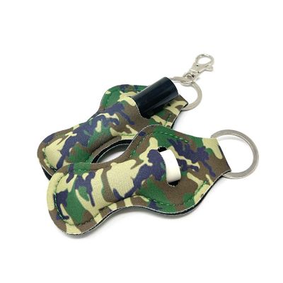 Wrapables 10 Pack Chapstick Holder Keychain, Keyring for Lip Balm Lip Gloss Lipstick with 10 Pieces Metal Keyring Clasps, Camouflage Image 1