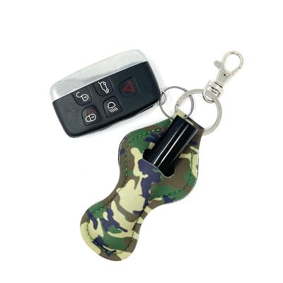 Wrapables 10 Pack Chapstick Holder Keychain, Keyring for Lip Balm Lip Gloss Lipstick with 10 Pieces Metal Keyring Clasps, Camouflage Image 2