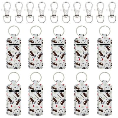 Wrapables 10 Pack Chapstick Holder Keychain, Keyring for Lip Balm Lip Gloss Lipstick with 10 Pieces Metal Keyring Clasps, Golf Image 1