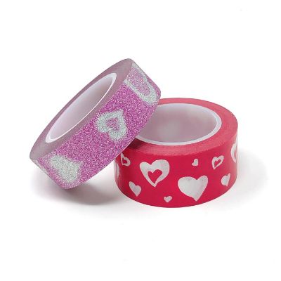 Wrapables 10M x 15mm Washi Masking Tape (Set of 2), Red and Pink Passion Image 1