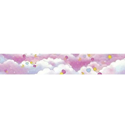 Wrapables 15mm x 5M Washi Masking Tape, Pink Clouds Image 2