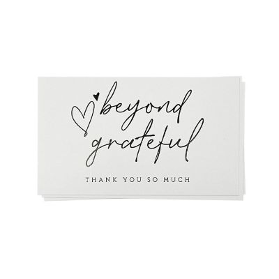 Wrapables 2.1" x 3.5" Thank You Card Inserts, Appreciation Cards, 120pcs, Beyond Grateful Image 2