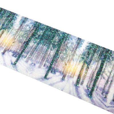 Wrapables 30mm x 3M Glitter Washi Masking Tape, Snowy Forest Image 2