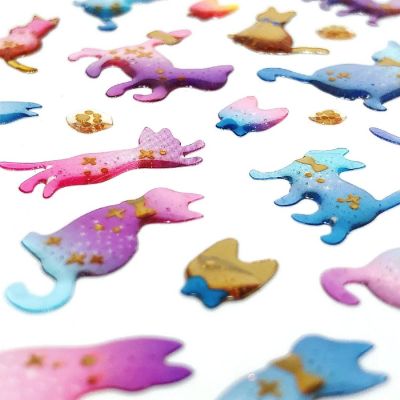 Wrapables 3D Epoxy Scrapbooking Decal Stickers (4 Sheets), Marine, Cats, Space Image 1