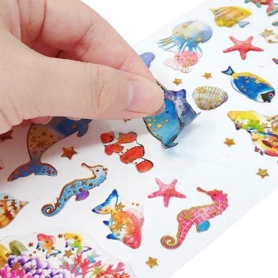 Wrapables 3D Epoxy Scrapbooking Decal Stickers (4 Sheets), Marine, Cats, Space Image 2