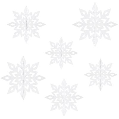 Wrapables 3D Hanging Snowflake Decorations (Set of 12), White Image 1