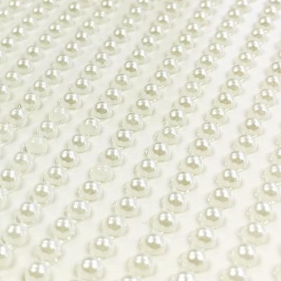 Wrapables 3mm Sticker Pearls Adhesive Pearl Gem Sticker Strips, 750 Pearls Image 1