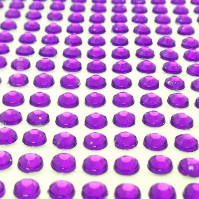 Wrapables 4mm Crystal Diamond Sticker Adhesive Rhinestone, 468pcs / Purple Image 1
