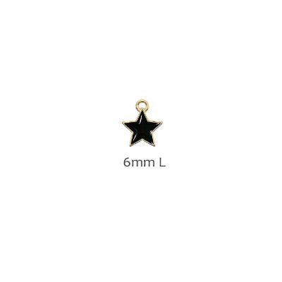Wrapables 6MM Jewelry Marking Charm Pendant, Set of 10, Black Star Image 2