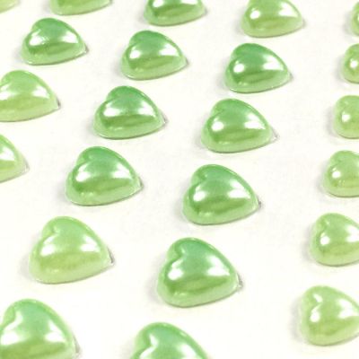 Wrapables 84 Piece Acrylic Adhesive Heart Gems, Green Image 1