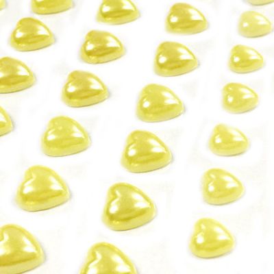 Wrapables 84 Piece Acrylic Adhesive Heart Gems, Yellow Image 1