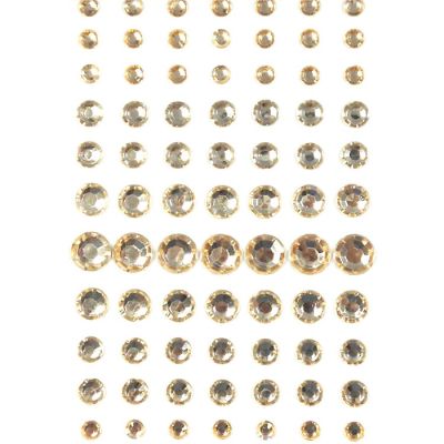 Wrapables 91 Pieces Crystal Diamond Sticker Adhesive Rhinestones 4/6/8/12mm, Champagne Image 1