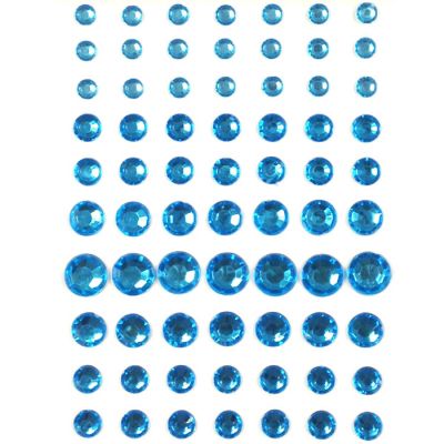 Wrapables 91 Pieces Crystal Diamond Sticker Adhesive Rhinestones 4/6/8/12mm, Light Blue Image 1