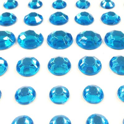 Wrapables 91 Pieces Crystal Diamond Sticker Adhesive Rhinestones 4/6/8/12mm, Light Blue Image 1